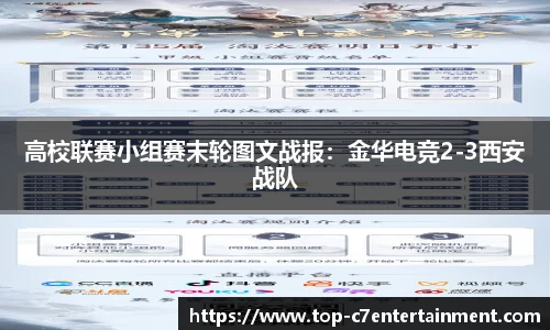 高校联赛小组赛末轮图文战报:金华电竞2-3西安战队